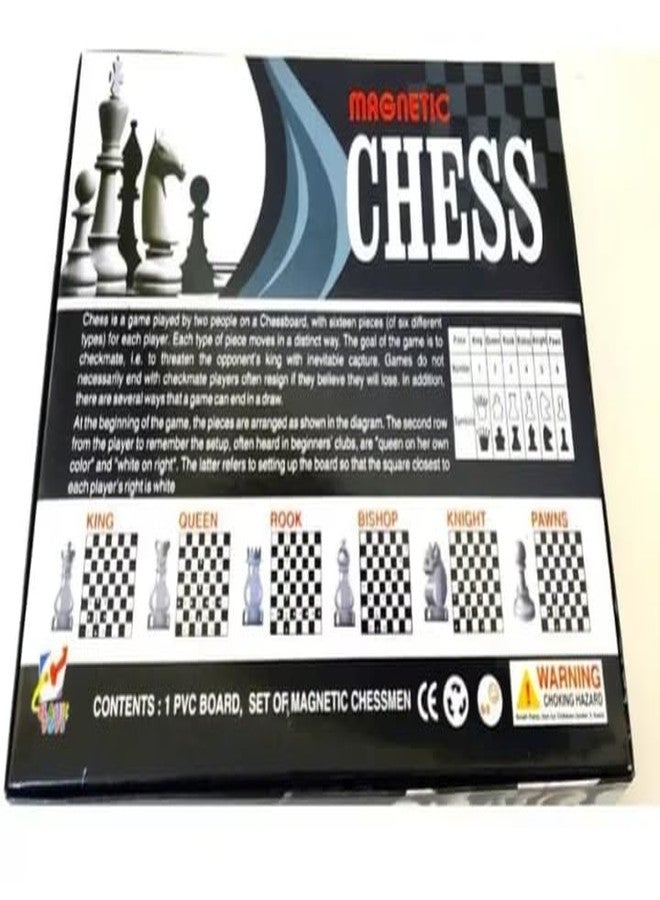 Manos Magnetic Chess Set, PVC Board, Set of Magnetic Chessmen Pack of 1 brean Game for Kids - Image 1