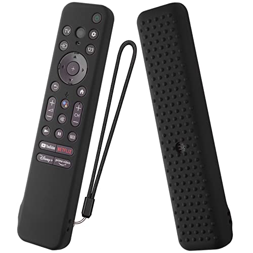 AKSHFETH Silicone Cover for 7 inch Sony RMF-TX800U RMF-TX900U Voice Remote Contorl 2022, Anti-Shock Protective Case Compatible with Sony 4K Ultra HD TV X80K X90K X95K Series Remote(Black) - Image 1
