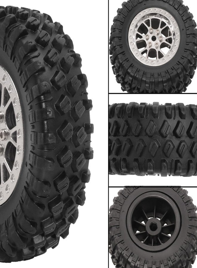 QOZAU RC Tires & Wheels Set, 70x25mm Soft Rubber Tires with Foam Inserts, 5mm HexPlastic Beadlock Rims for 1/12 MN D90/D91/MN98/MN99S & 1/16 WPL C14/C24/C54/C64/C74/B16/B36 (B;Black) - Image 4