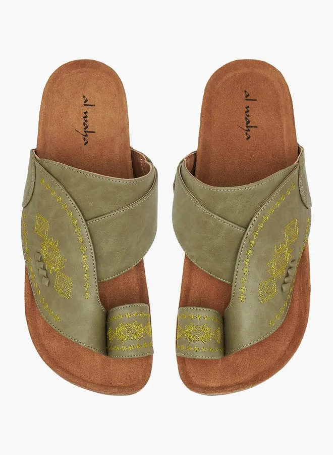 Al Waha Boys Embroidered Slip-On Arabic Sandals