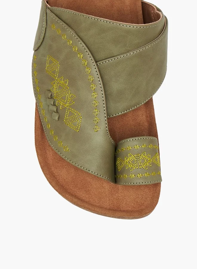 Al Waha Boys Embroidered Slip-On Arabic Sandals
