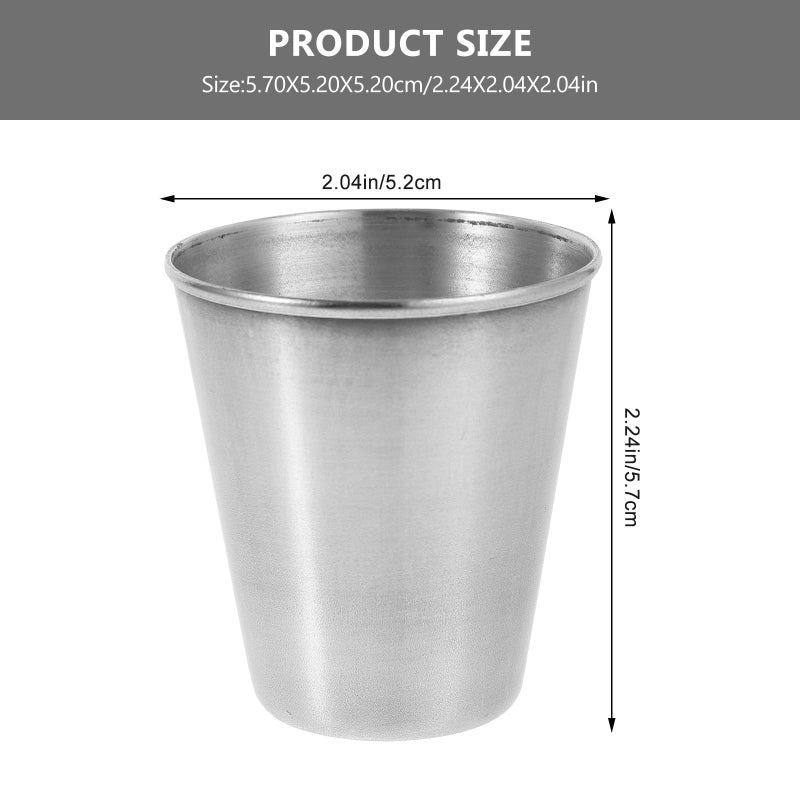 6Pcs 70ml Stainless Steel Shot Glasses Rustproof Metal Liquor Cups Lightweight - Image 3
