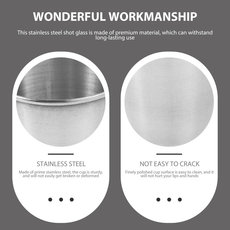 6Pcs 70ml Stainless Steel Shot Glasses Rustproof Metal Liquor Cups Lightweight - Image 5