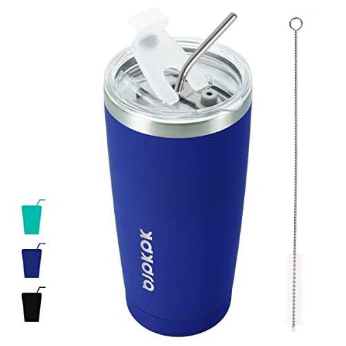 BJPKPK BJPKPK 20 oz Stainless Steel Insulated Tumbler Cups With Lid And Straw Coffee Tumblers,Blue  - Image 2
