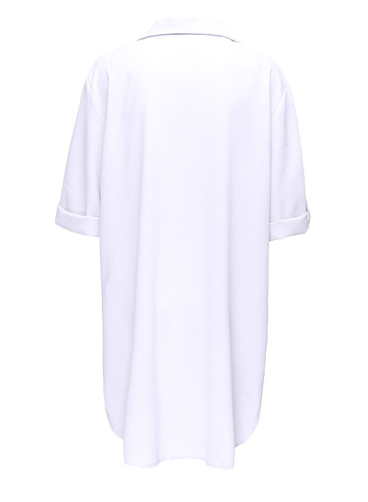 Loquat Women's Swimsuit Beach Cover Up Shirt Bikini Beachwear Bathing Suit Beach Dress White - Image 5