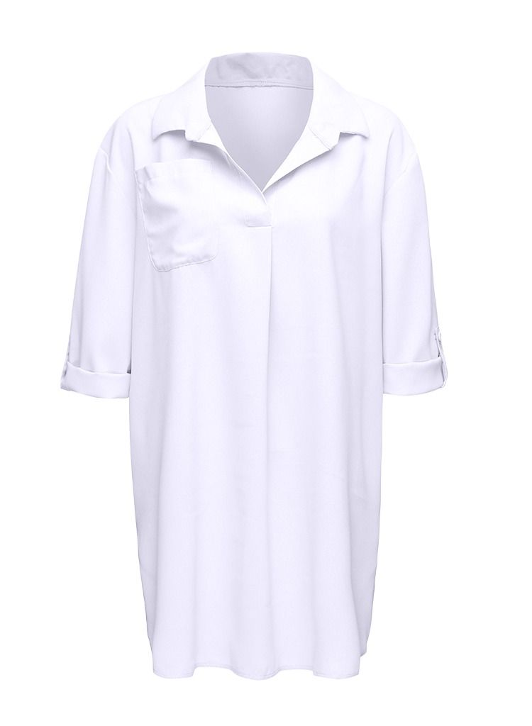 Loquat Women's Swimsuit Beach Cover Up Shirt Bikini Beachwear Bathing Suit Beach Dress White - Image 4