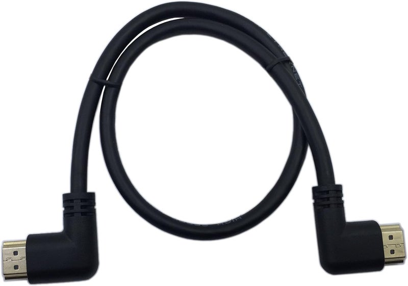 CERRXIAN 05m High Speed HDMI 20 HDMI Left Angle Male to HDMI Right Angle Male Short Cable Ultra HD 4k x 2k HDMI Cable Supports Ethernet 3D 4K and Audio for TVs LaptopsBlacklmrm - Image 2