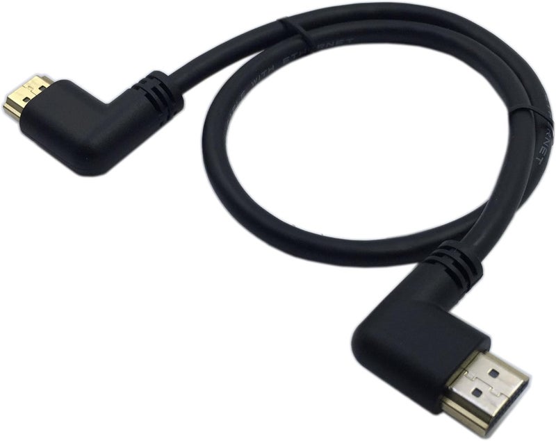 CERRXIAN 05m High Speed HDMI 20 HDMI Left Angle Male to HDMI Right Angle Male Short Cable Ultra HD 4k x 2k HDMI Cable Supports Ethernet 3D 4K and Audio for TVs LaptopsBlacklmrm - Image 3