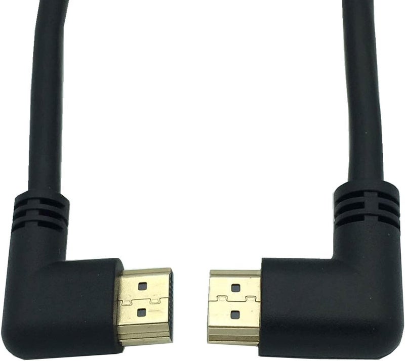 CERRXIAN 05m High Speed HDMI 20 HDMI Left Angle Male to HDMI Right Angle Male Short Cable Ultra HD 4k x 2k HDMI Cable Supports Ethernet 3D 4K and Audio for TVs LaptopsBlacklmrm - Image 4