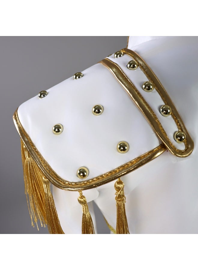 زي المحاربة الخيالية للفتيات – طقم تنكري باللونين الأبيض والذهبي(M) - Image 4