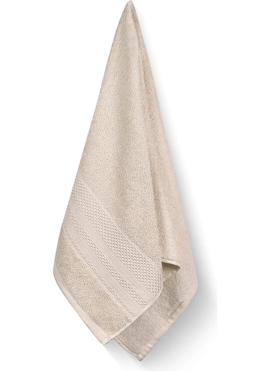 Bluenity Softy - Natural Cotton Guest Bath / Kitchen Towel - 30 x 50 cm Beige