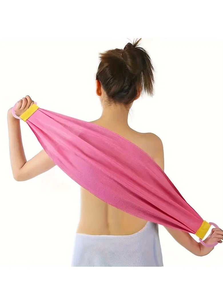 Goolsky Back Scrubber For Shower Coarse Sand Extended Length Bath Towel Shower Back Washer Exfoliating Washcloth Rear Scrub Stretchable Pull Strap Wash Cloth Exfoliating - Bathroom Accessories  - Image 1