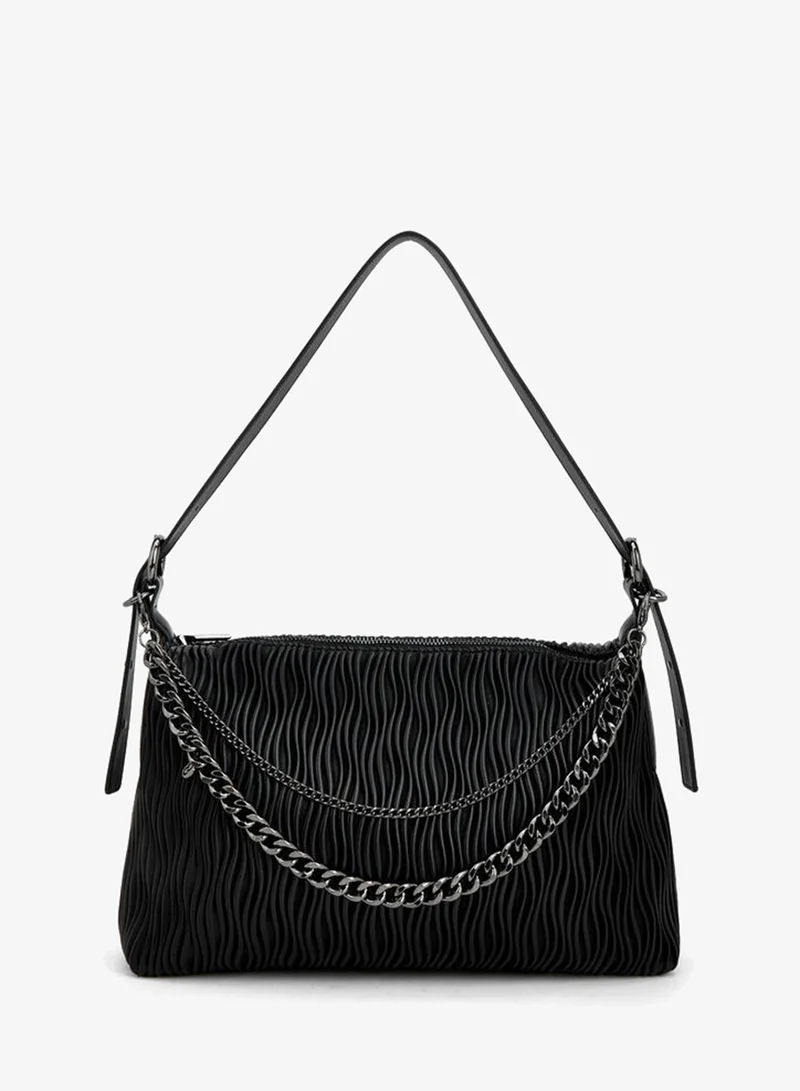 سيليست Textured Shoulder Bag With Adjustable Strap