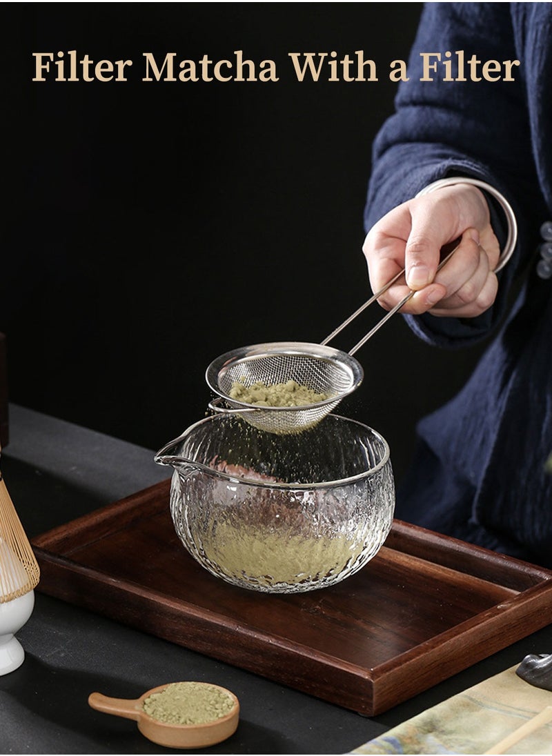 LEOKOR Japanese Matcha Tea Set 7Pcs Matcha Whisk Set, Include Matcha Bowl,Bamboo Matcha Whisk, Scoop, Whisk Holder,Stainless Steel Tea Sifter,Tea Making Kit  - Image 3