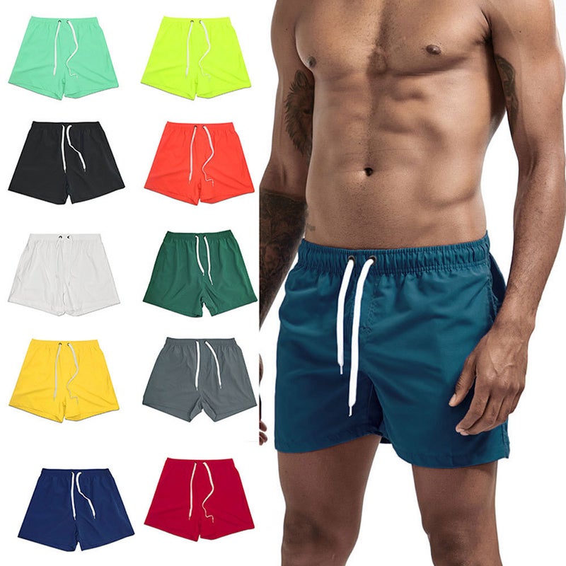 UXH and solid color four-sided elastic breathable beach shorts without lining with pocket quick-drying loose multi-color beach pants - Image 3