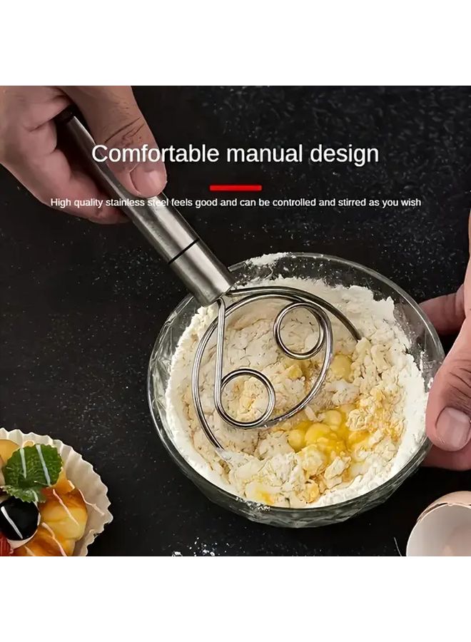 Stainless Steel Handheld Dough Mixer 1pc for Baking Pastry Kneading - Image 5