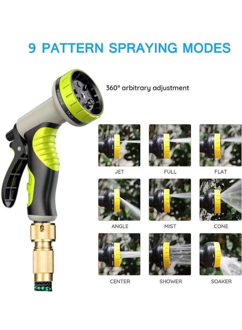 روك بو 50 قدم حديقة خرطوم ، خرطوم حديقة قابلة للتوسيع مع 9 فوهات الرش ، 1 / 2 بوصة و 3 / 4 بوصة النحاس الصلبة المشتركة ، خفيفة الوزن ودائمة 3800D خرطوم قابل للتوسيع ، مع 3 طبقات من المطاط ، وسهلة التخزين - Image 5