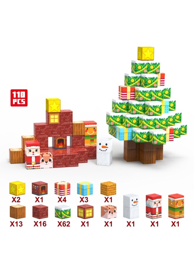 VTERLY Magnetic Building Blocks, 110PCS Magnet Cubes, STEM Montessori Sensory Toys for 3 4 5 6 7 8-13 Year Old Boys Girls Birthday for K - Image 3