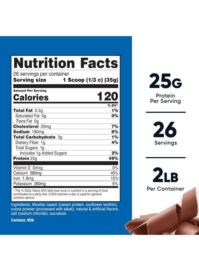 مسحوق بروتين الكازين من نيوتريكوست، 2 رطل، بنكهة الشوكولاتة - كازين ميسيلار، خالٍ من الغلوتين، وغير معدل وراثيًا - Image 1