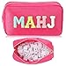 Sunnymove Empty Mahjong Bag Thickened American Mahjong Tiles Bag with Zipper Storage Pouch for Board Game Pieces Game Party Travel Gatherings Accessories 104x56 Case OnlyMahjHot Pink - Image 2