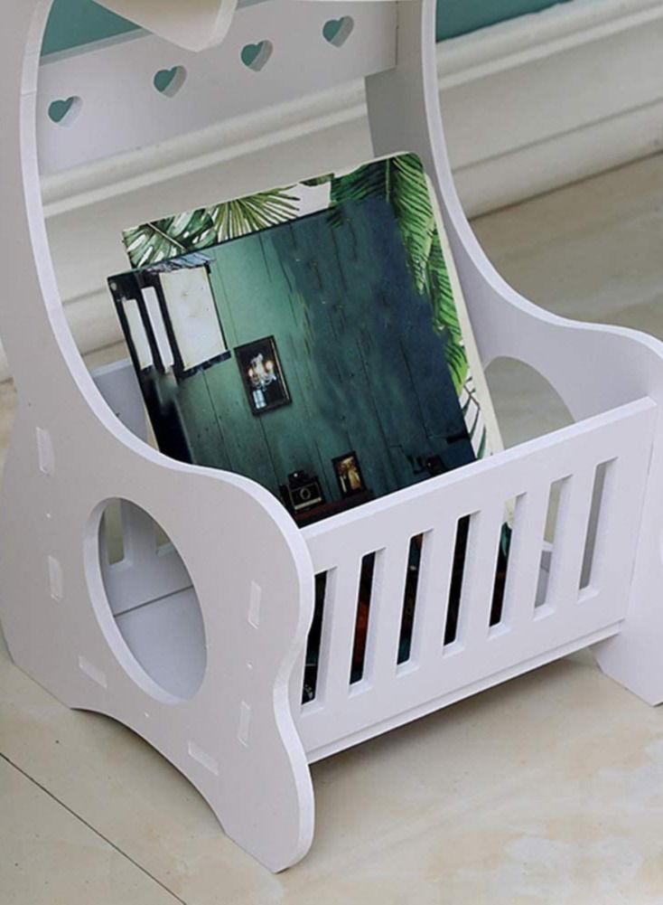 Eworld Moveable Bedside Storage Table and Living Room Book Shelves Display Stand For Plants - Image 5