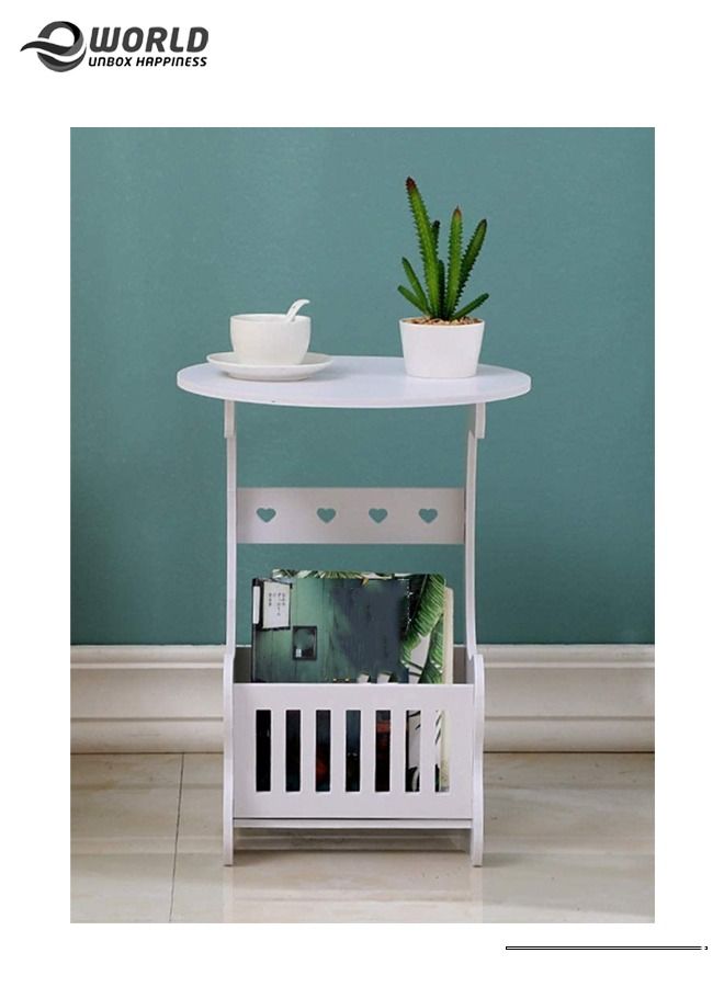 Eworld Moveable Bedside Storage Table and Living Room Book Shelves Display Stand For Plants - Image 2