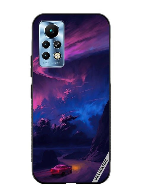 Protective Case Cover For Infinix Note 11 Pro Car On Empty Road Design Multicolour
