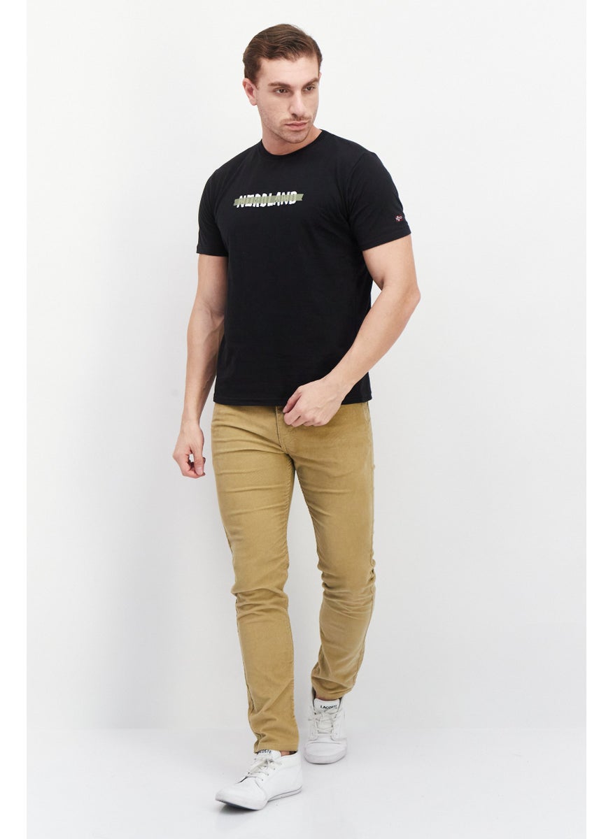 Nordland Men Crew Neck Short Sleeve Brand Logo T-Short, Black  - Image 4