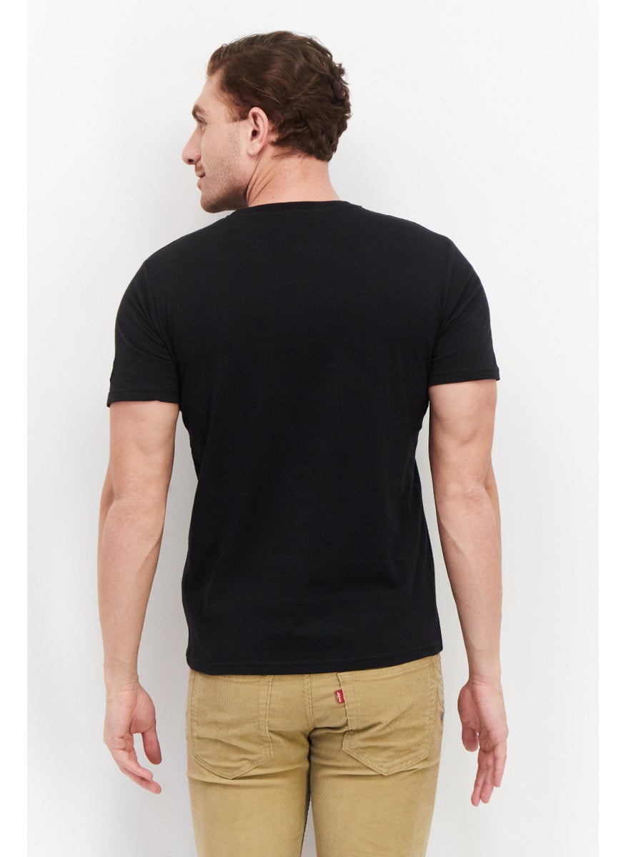Nordland Men Crew Neck Short Sleeve Brand Logo T-Short, Black  - Image 2