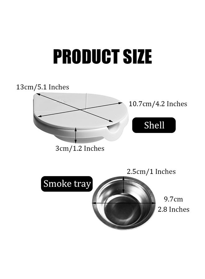 منفضة سجائر مخفية تحت المكتب، منفضة سجائر من الفولاذ المقاوم للصدأ مع غطاء، منفضة سجائر دوارة بتصميم مخفي مع غطاء، صواني سيجار مقاومة للمطر للشرفة والمنزل والمكتب، قطعتان - Image 5