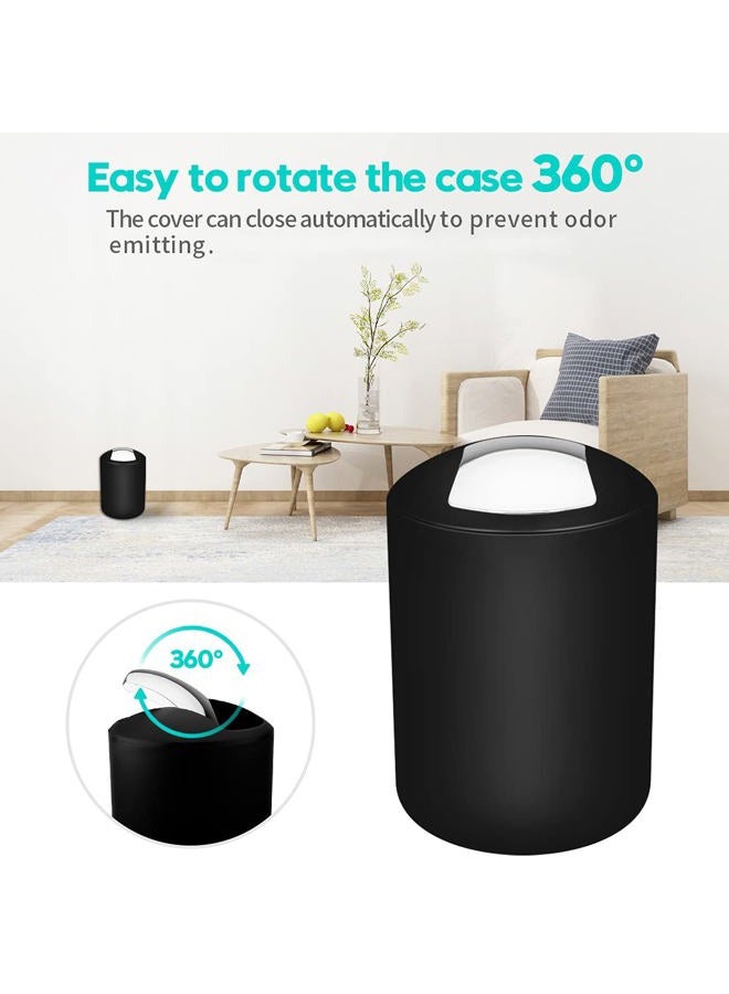 Papillon Bathroom Accessories Set-6 Piece Plastic Gift Set Toothbrush Holder,Toothbrush Cup,Soap Dispenser,Soap Dish,Toilet Brush Holder,Trash Can,Tumbler Straw Set Bathroom (Black) - Image 4