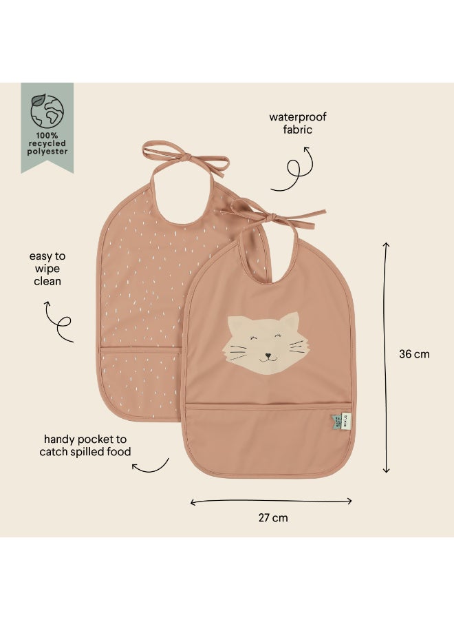 Trixie Waterproof Bib With Pocket - Pack of 2 - Mrs. Cat - Image 2