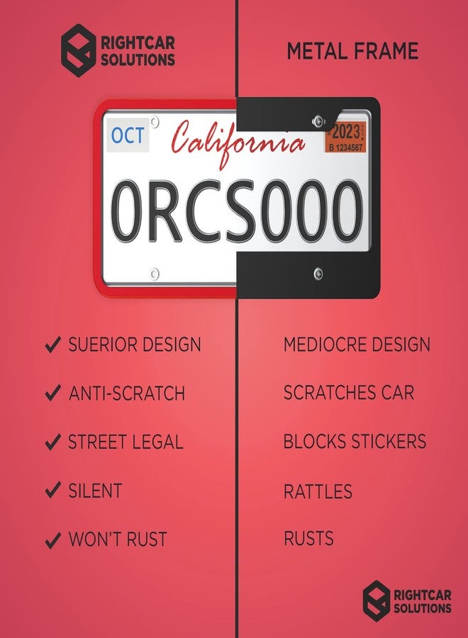 Rightcar Solutions Flawless Silicone License Plate Frame - Rust-Proof. Rattle-Proof. Weather-Proof. Red R9905 - Image 4