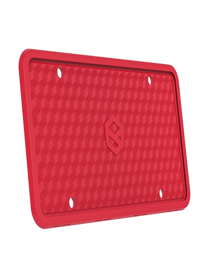 Rightcar Solutions Flawless Silicone License Plate Frame - Rust-Proof. Rattle-Proof. Weather-Proof. Red R9905 - Image 1