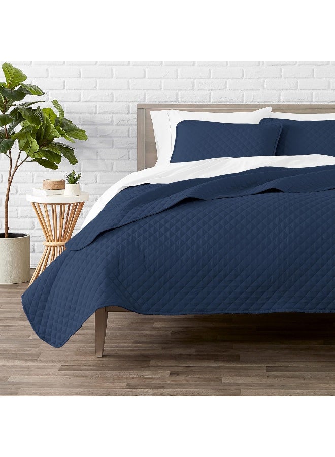 Bare Home Premium 2 Piece Coverlet Set - Twin/Twin Extra Long Size - Diamond Stitched - Ultra-Soft Luxurious Lightweight All Season Bedspread - Image 1