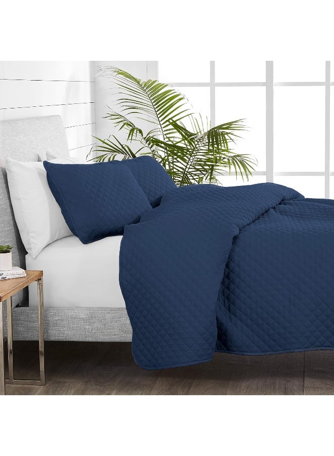 Bare Home Premium 2 Piece Coverlet Set - Twin/Twin Extra Long Size - Diamond Stitched - Ultra-Soft Luxurious Lightweight All Season Bedspread - Image 2