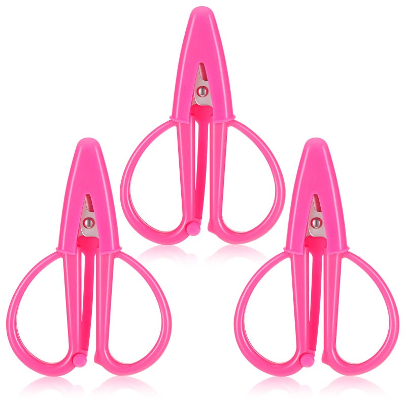 3 Pieces Mini Scissor Tiny Small Scissors Travel Scissors Craft Scissor with Cover Thread Sewing Portable Snips for Women Embroidery Fabric 256 x 165 InchPink
