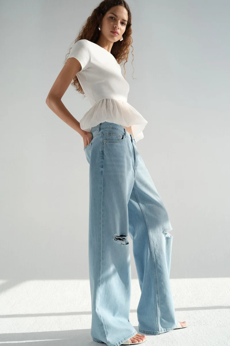 H&M  Baggy Regular Waist Jeans for Women | Best Price UAE