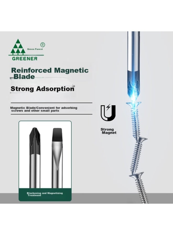 GREENER Lülin Magnetic Screwdriver Set, 10-piece Phillips And Flathead Screwdriver Kit, Household Repair Tools, 8-piece Set - Image 1