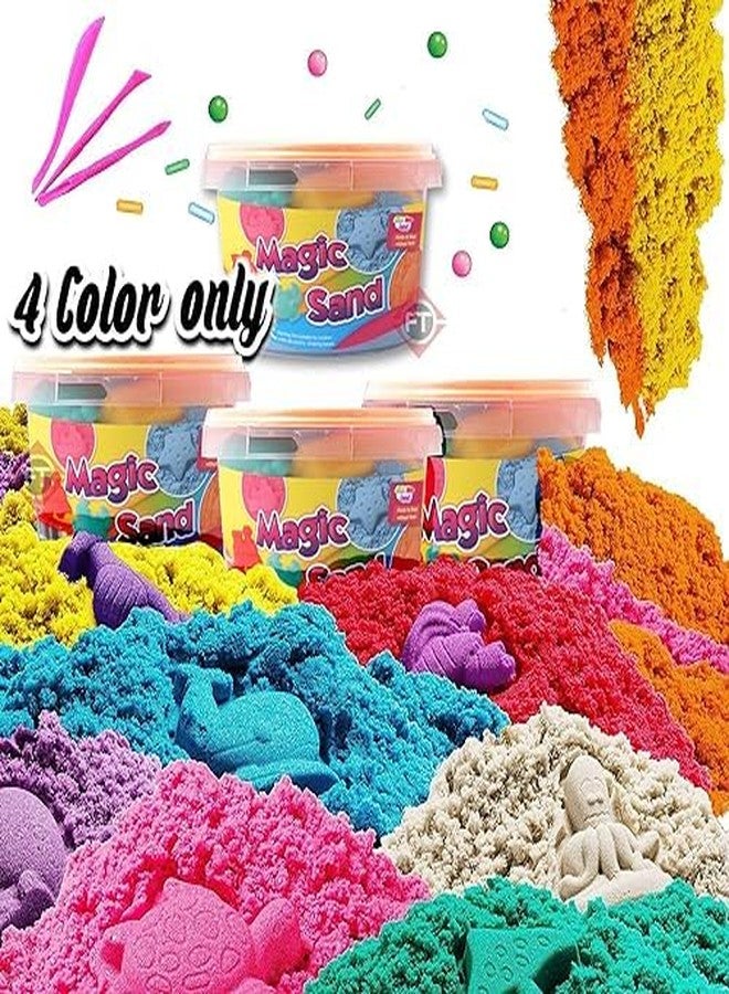 Firstly Traders Play Sand for Kids Sand Pit Kit with 800g Mouldable Sand,4 Sand Moulds & 3 Sand Tools, Sand Toys for Toddlers Age 3-5 - Image 1