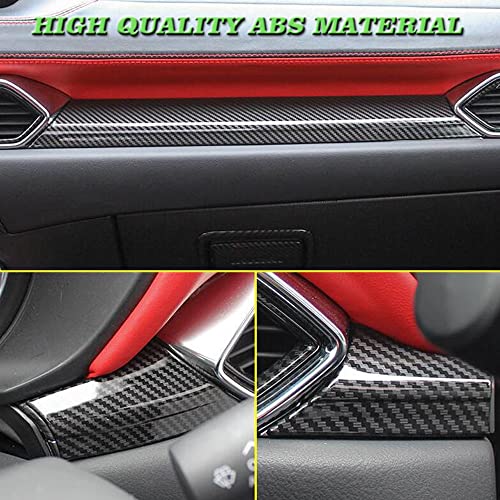 BOYOUS 3PCS ABS Carbon Fiber Center Console Dash Board Panel Trim Interior Decoration Frame Instrument Cover Accessories for Mazda CX-5 2017 2018 2019 2020 2021 2023 2024 (Carbon Fiber) - Image 4