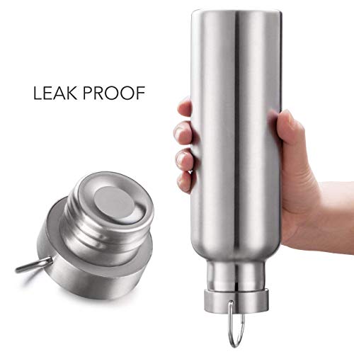 Gteller Stainless Steel Vacuum Insulated Water Bottle 34/25/20/17/12oz 18/8 for Hot and Cold Drinks, Double Walled, Leak Proof (Silver(34oz)) - Image 4
