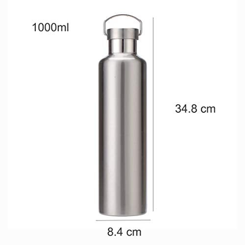 Gteller Stainless Steel Vacuum Insulated Water Bottle 34/25/20/17/12oz 18/8 for Hot and Cold Drinks, Double Walled, Leak Proof (Silver(34oz)) - Image 2