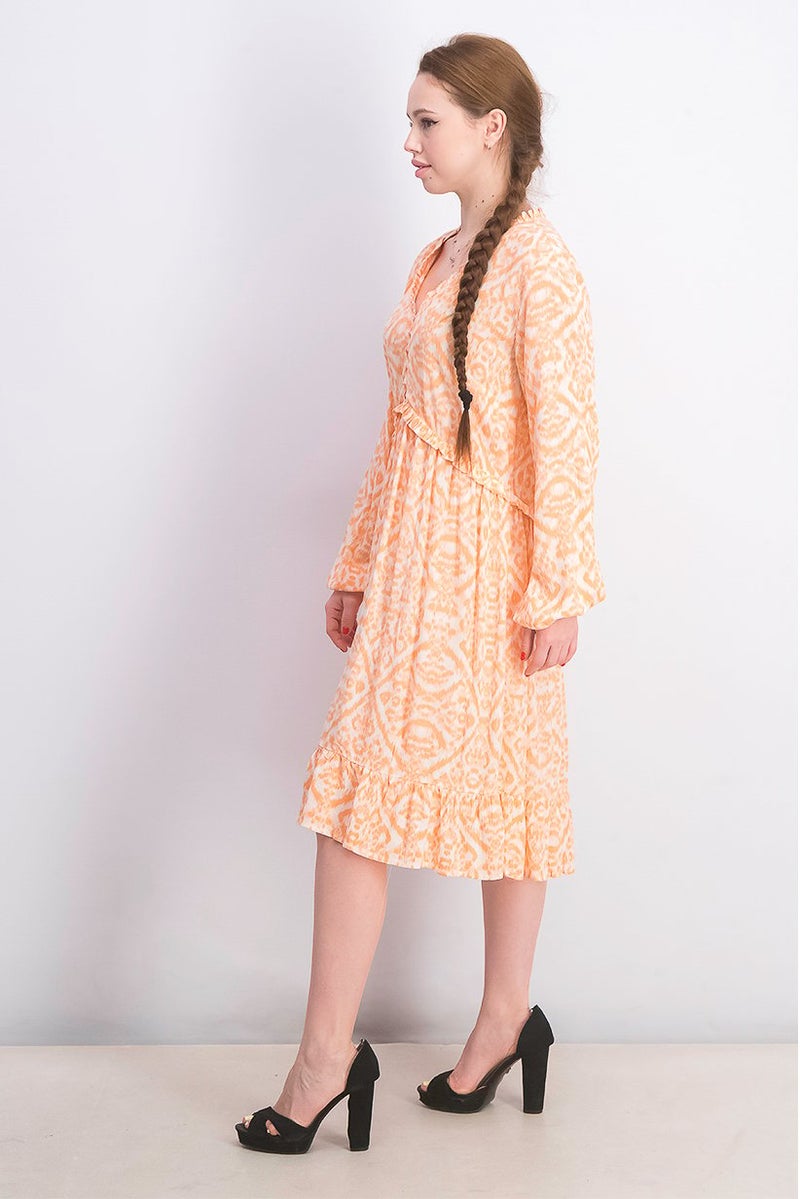 Tchibo Women Printed Midi Dress, Orange - Image 2