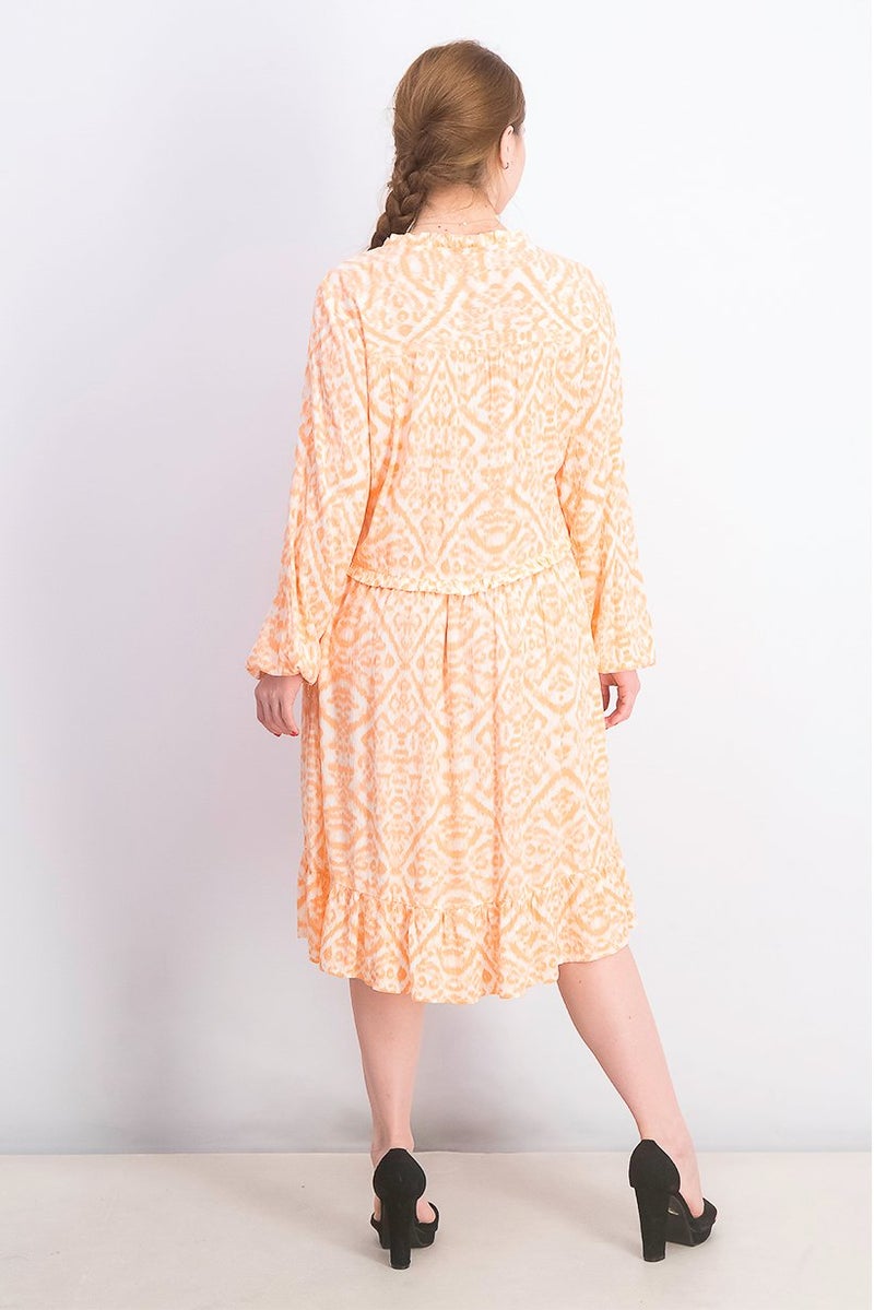 Tchibo Women Printed Midi Dress, Orange - Image 3