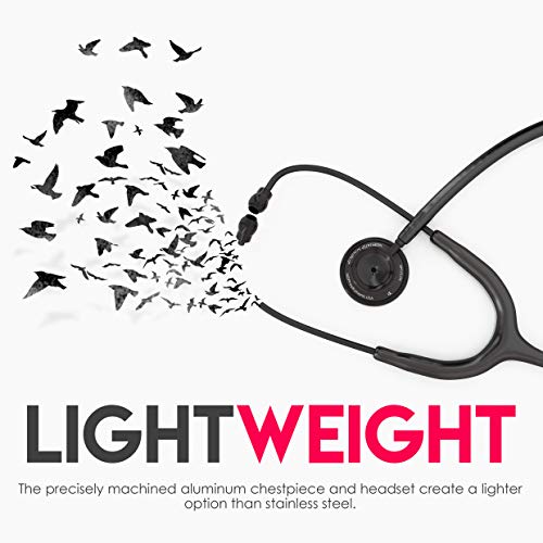 MDF Instruments ستيثوسكوب خفيف الوزن من MDF Instruments، أكوستيكا للأطباء والممرضين والطلاب والاستخدام المنزلي، للبالغين، برأس مزدوج، أنبوب وردي، رأس صدري من سبائك الورد، MDF747XPPA01 - Image 3