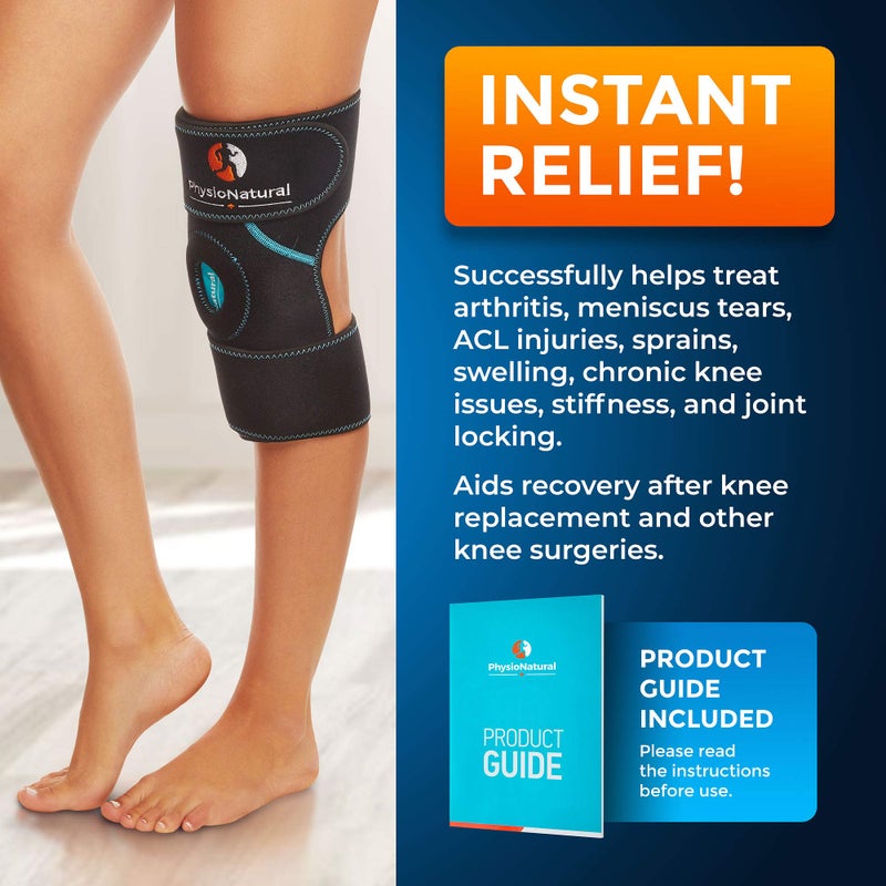 PhysioNatural Ice Pack for Knee Pain Relief, Reusable Gel Ice Wrap for Leg Injuries, Swelling, Knee Replacement Surgery, Cold Compress Therapy for Arthritis, Meniscus Tear and ACL - Image 3