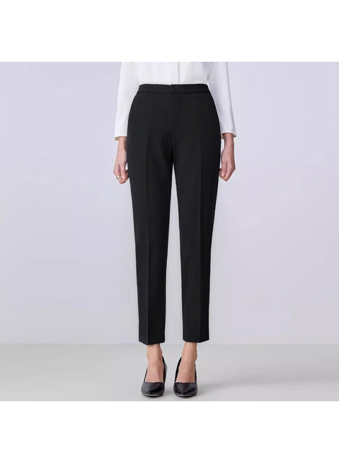 Teluoman Black Women's Suit Set For Spring And Autumn, Professional Attire, Elegant Casual Loose-fitting Commuter Ol Blazer Work Uniform - Image 2