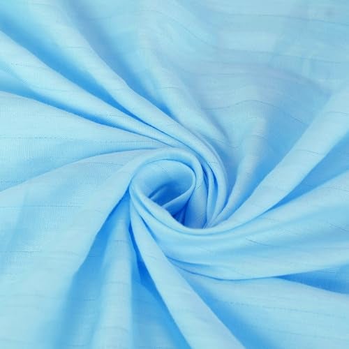AVI 210TC Soft Luxury Satin Stripe Cotton Pillow Covers Set of 2, Envelope Closure Pillow Cases, Breathable Hotel Quality Pillowcover (16x24 Inches, Sky Blue) - Image 3
