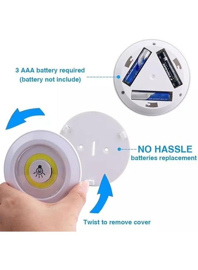 3 Pack Wireless Under Cabinet Night Lamp with Remote Control, Brightness Adjustable, Dimmable, Touch Sensor, Battery Powered, LED Lighting for Wall, Cabinet, Kitchen  Home Use - Image 2